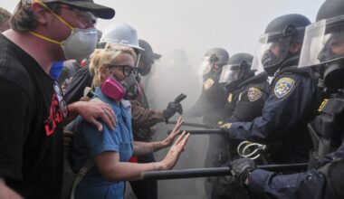 AP PHOTOS: Protesters clash with law enforcement in Los Angeles