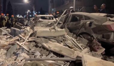 Buildings damaged in Tel Aviv area following Iranian missile attack