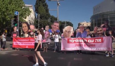 Families of Israeli hostages held in Gaza protest in Tel Aviv