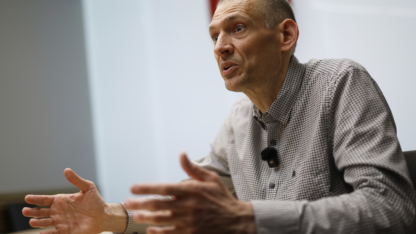 Emaciated after 5 years in prison, Belarusian dissident Tsikhanouski vows to fight on