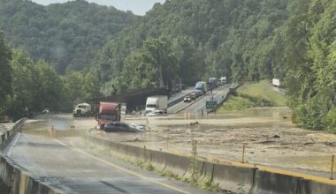 Rock slides and flooding close damaged section of I-40 in Smoky Mountains