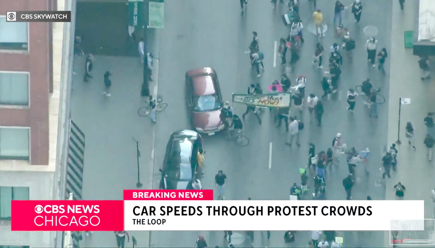 Car plows through Chicago protest as thousands rally in solidarity with L.A. anti-ICE demonstrations