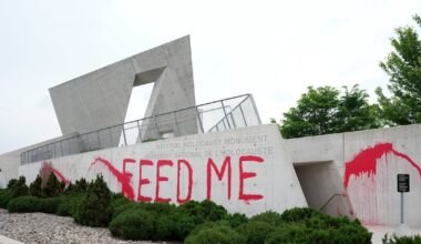 Red paint discovered on Canada’s National Holocaust Monument in Ottawa Monday morning