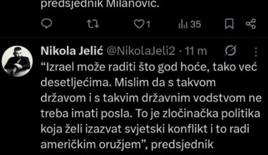 Milanović o Palestini i vodstvu Izraela