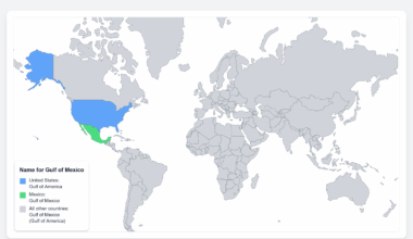 How Google Maps Names of the Gulf of Mexico by Country [OC]