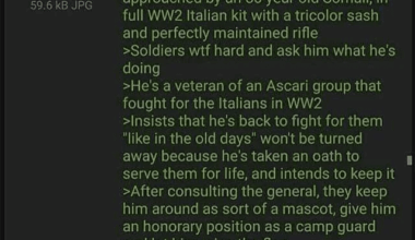 Most loyal Italian soldier