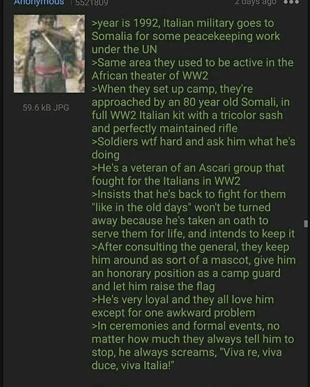 Most loyal Italian soldier
