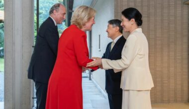 Princess Astrid and Prince Lorenz of Belgium Met with Emperor Naruhito, Empress Masako, Crown Prince Fumihito, Crown Princess Kiko, and Princess Aiko (Not Pictured) of Japan
