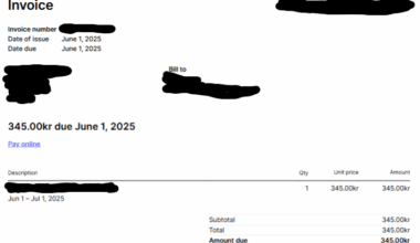 Faktura med 6 timers varsel