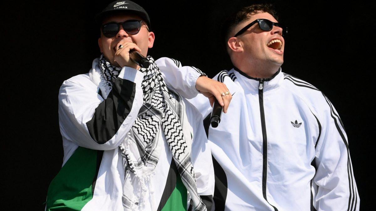 Controversial rappers Kneecap chant 'f**k Starmer' during Glastonbury set