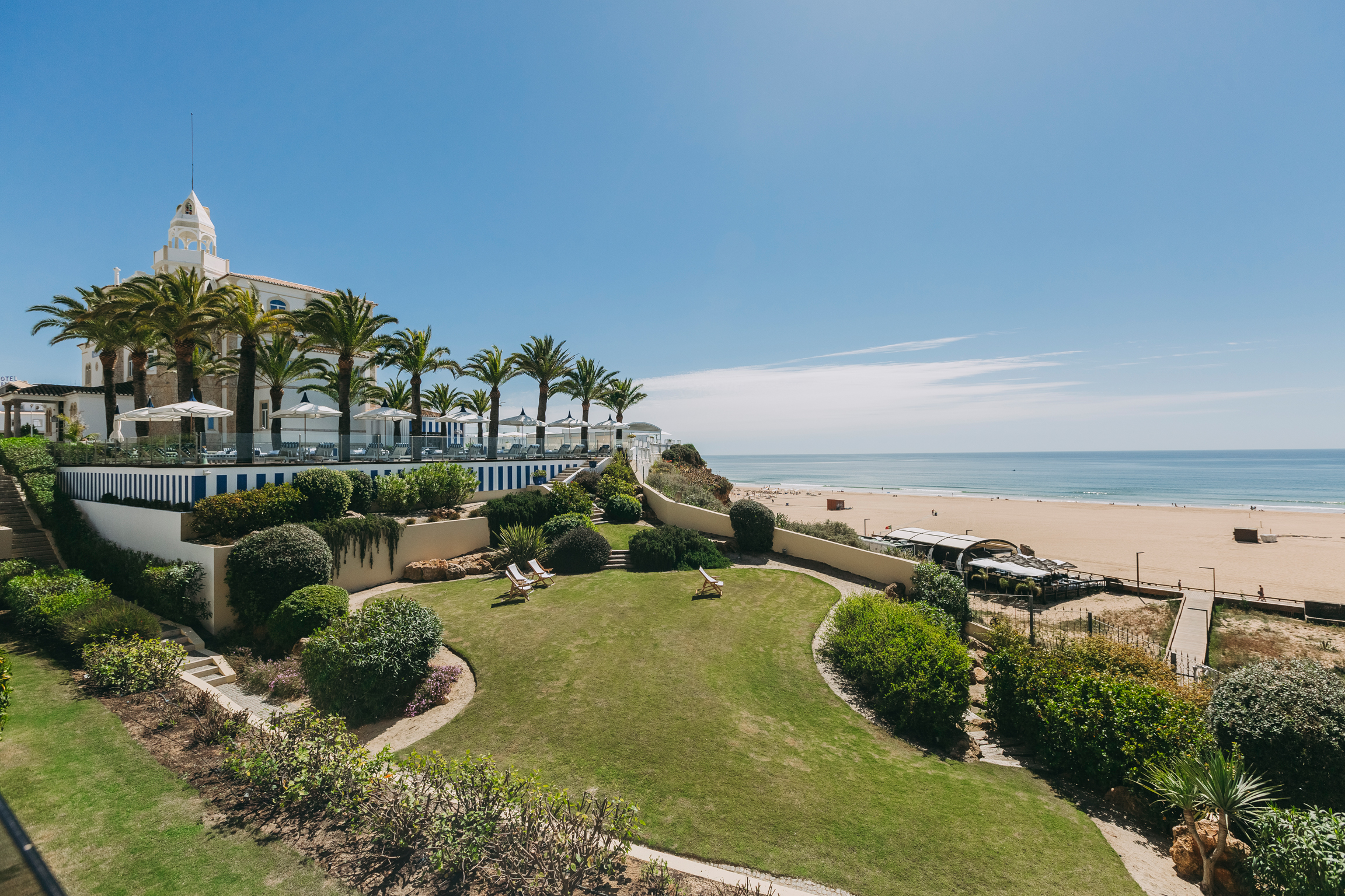 Bela Vista Hotel & Spa overlooking the beach in Portimao, Portugal.