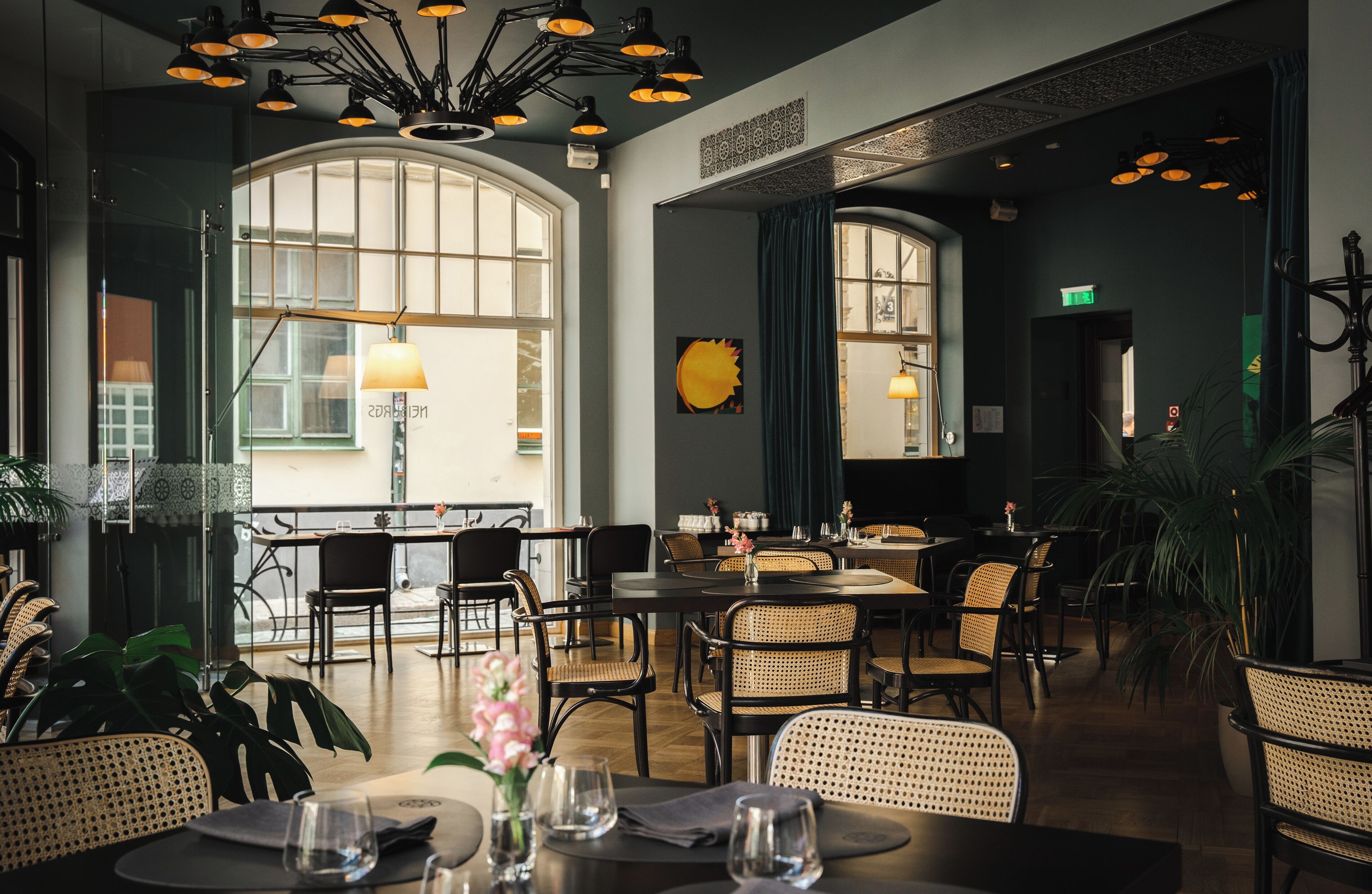 Interior view of Neiburgs Hotel Riga restaurant.