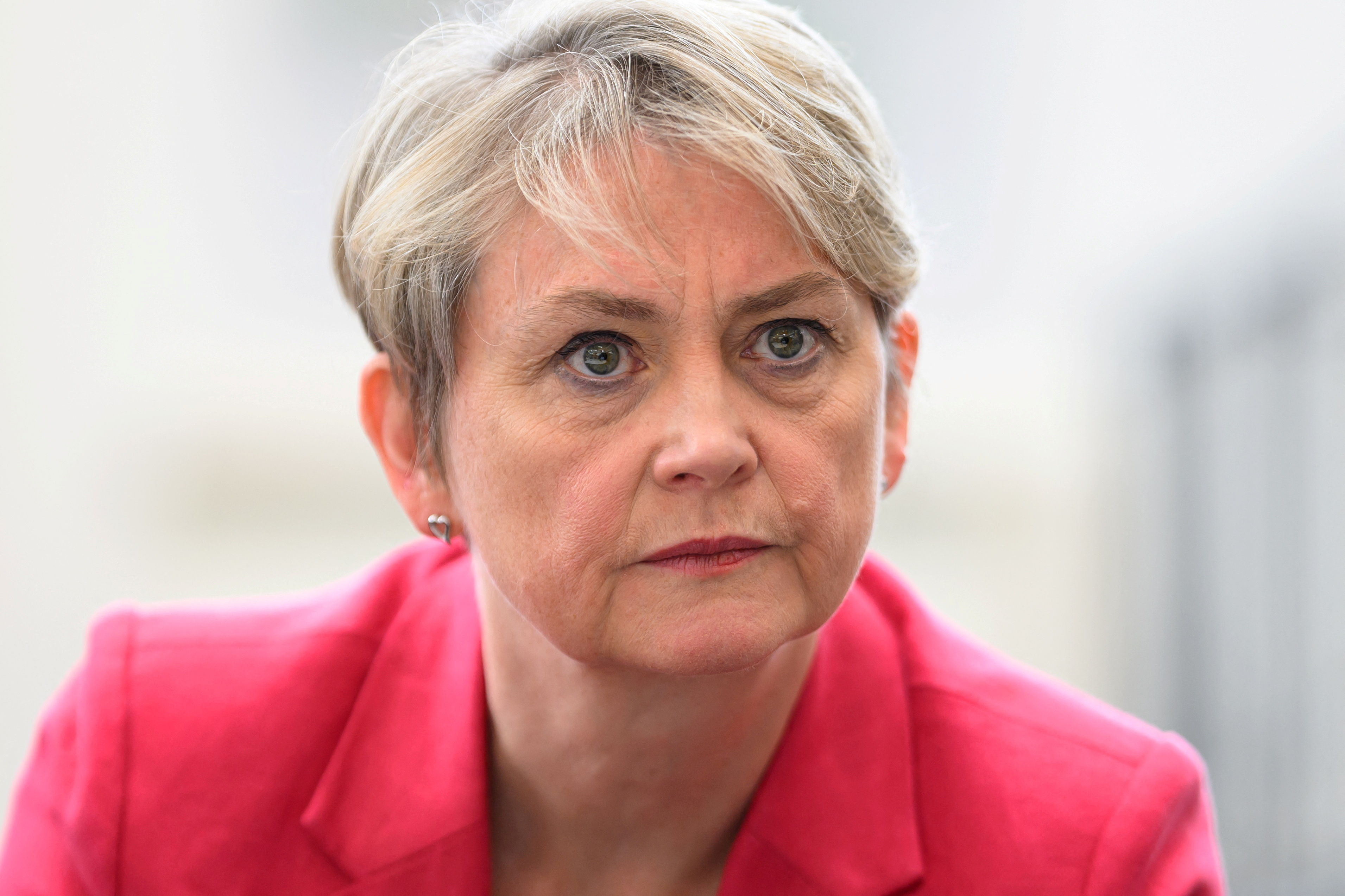 Yvette Cooper at a library.