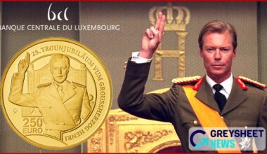 enlarged image for Luxembourg. New Proof Gold Coins Mark 25th Anniversary of Grand Duke’s Accession