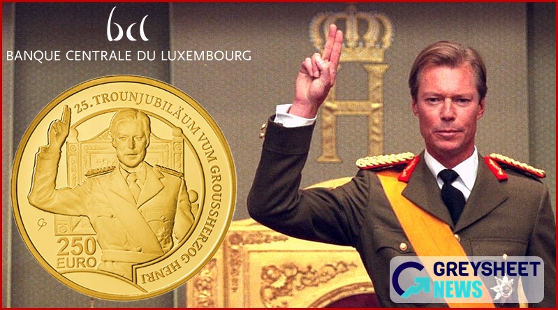 enlarged image for Luxembourg. New Proof Gold Coins Mark 25th Anniversary of Grand Duke’s Accession