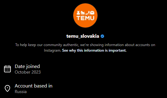 Instagram @temu_slovakia