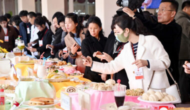 This photo shows an exhibition of flour-based dishes in Pyongyang on Nov. 5, 2024. [KOREAN CENTRAL NEWS AGENCY]