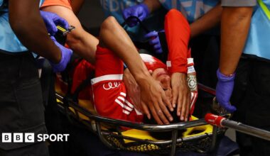 Bayern Munich playmaker Jamal Musiala was taken off on a stretcher after being injured against Paris St-Germain at the Club World Cup