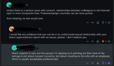 Is it true that in Europe people don’t care about cheating with coworkers?
