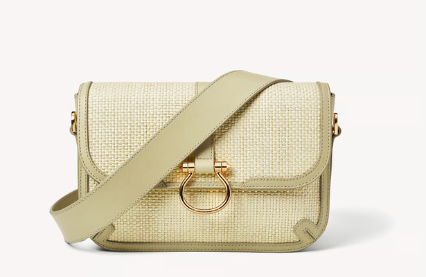 The Resort Crossbody in Pistachio Raffia & Smooth Pistachio now costs £220