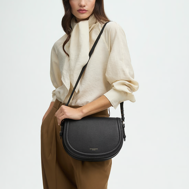 The Stella Satchel Crossbody in Black Pebble now costs £220