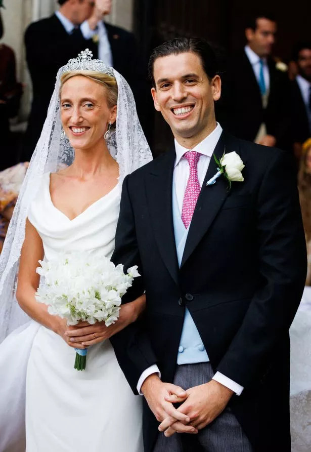 Princess Maria-Laura and William Isvy leaving the Cathedral of St. Michael and St. Gudula after their wedding on September 10, 2022