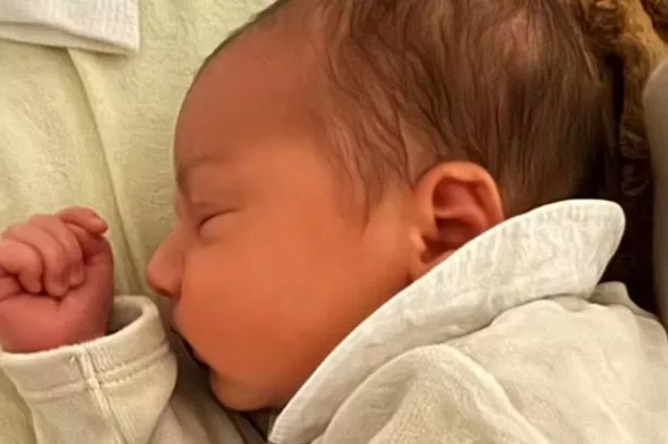 Photograph of Princess Maria Laura of Belgium's newborn son, named Albert