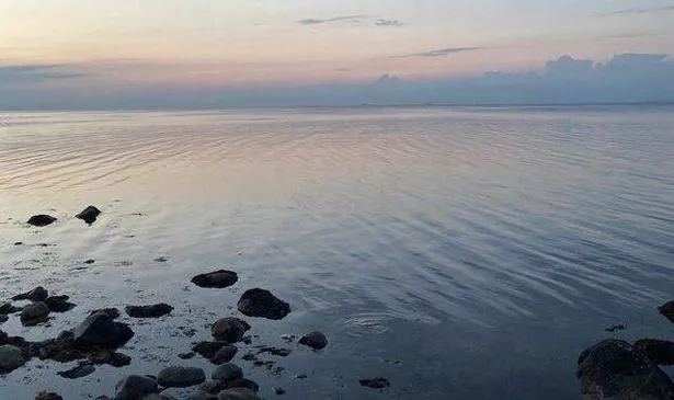 Sunset at the beach in Hornbaek