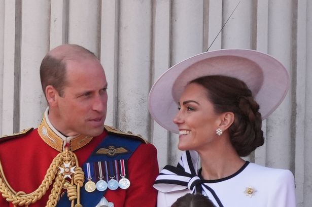 The Prince and Princess of Wales on the balcony of Buckingham Palace, London, to view the flypast following the Trooping the Colour ceremony