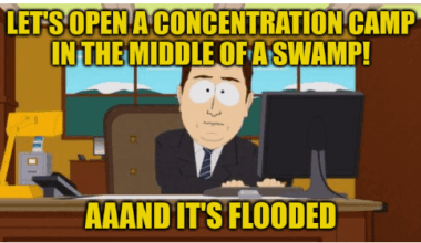 About a day after opening Alligator Alcatraz is already flooding.
