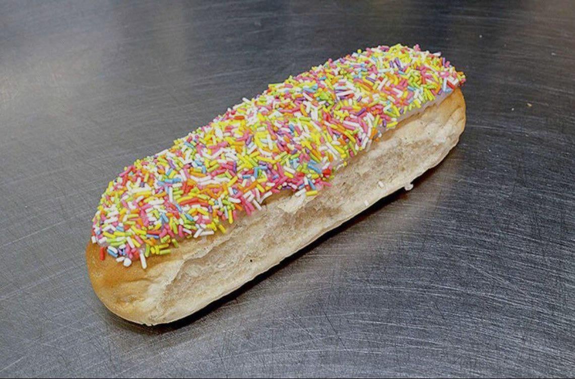 Only in the UK would people find it acceptable to put icing and sprinkles on a hot dog bun then have the nerve to call it a cake