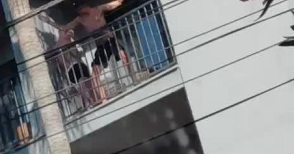 Three young Germans do the Nazi salute in a hotel in Mallorca while playing Hitler's speeches at full volume.