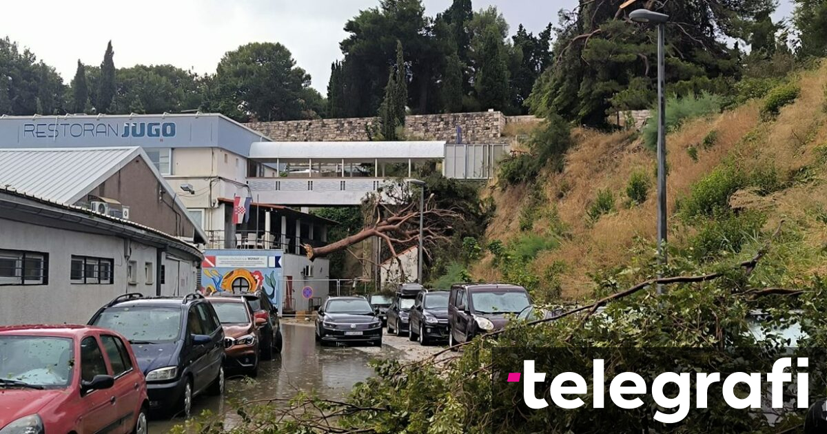 A strong storm hits Split, streets flooded and filled with fallen trees - Telegraph