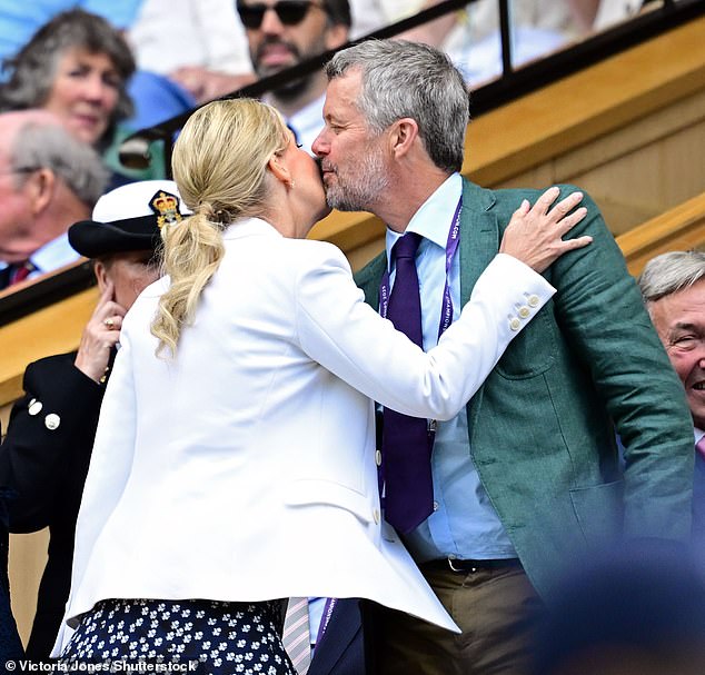 He was seated in the revered royal box at SW19, and was seen grinning as he chatted up a storm with the Duchess of Edinburgh today
