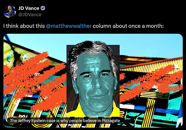 Vance said he thought about the contents of the article 'about once a month