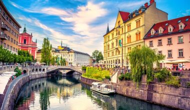 The Ljubljanica river winds through the old town of Slovenia's capital, Ljubljana