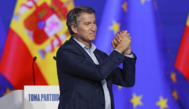 Alberto Núñez Feijóo, este domingo en el acto de clausura del Congreso del PP.