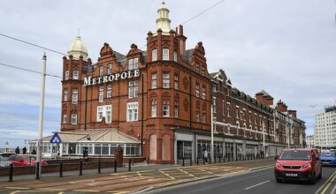 Astonished staff at the Metropole Hotel (pictured) in Blackpool allegedly walked in on a Syrian man romping a migrant woman during a room inspection