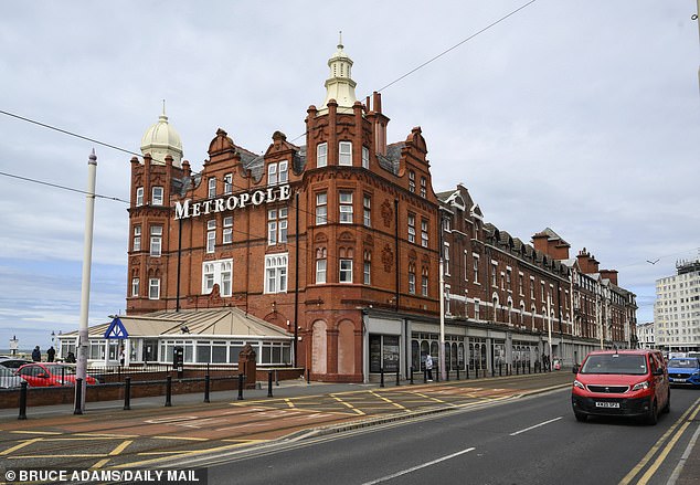 Astonished staff at the Metropole Hotel (pictured) in Blackpool allegedly walked in on a Syrian man romping a migrant woman during a room inspection