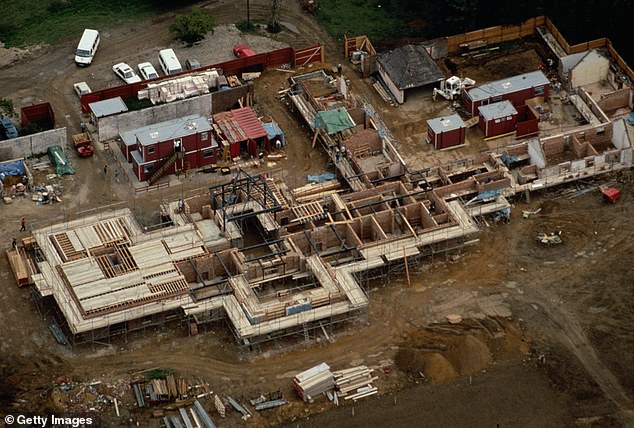 The construction of Sunninghill Park, the official Berkshire residence of the Duke and Duchess of York, 1989