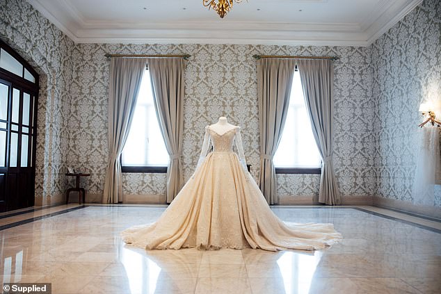Delta even entrusted her 14.5kg couture Paolo Sebastian bridal gown to the hotel to safeguard ahead of her nuptials