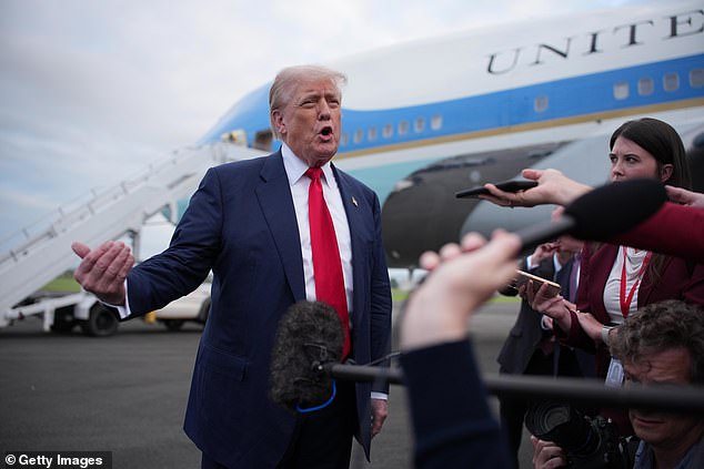 President Donald Trump stepped onto Scottish soil and opened up an attack on European windmills and migration policy. He brushed off questions about the Jeffrey Epstein case