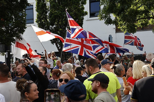 Dozens of union jack flag could be seen throughout the town