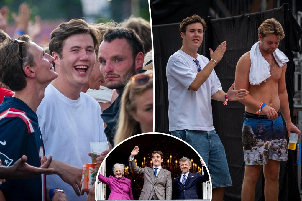 Denmark's Crown Prince Christian, 19, parties with friends at Roskilde Festival