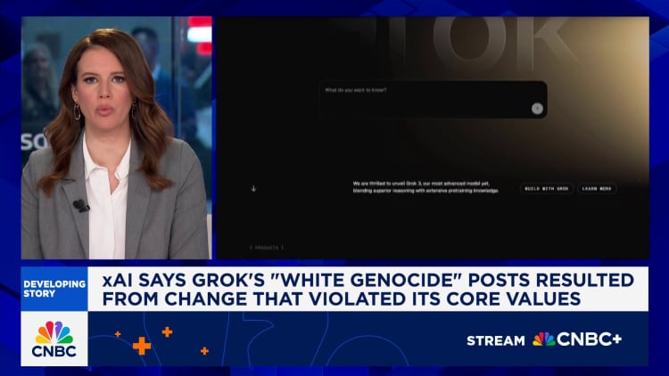 xAI says Grok's 'white genocide' posts resulted form change that violated its core values
