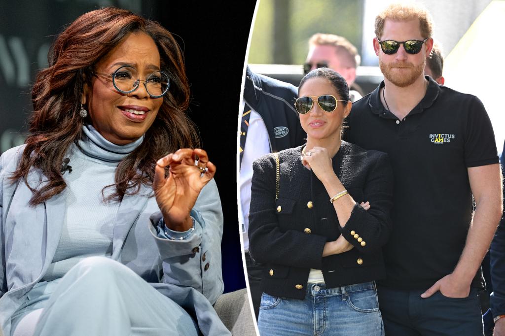 Oprah Winfrey pokes fun at Meghan Markle and Prince Harry's Sussex last name