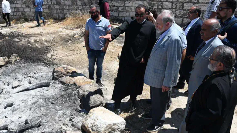 Police: Claims Israelis set fire to Taybeh church completely false