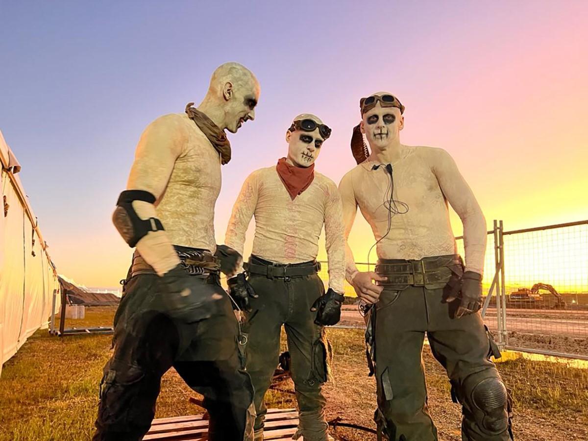 Pace (centre) on the set of Furiosa, the sequel to Mad Max: Fury Road. Pace (centre) on the set of Furiosa, the sequel to Mad Max: Fury Road.