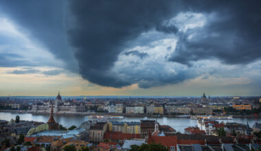 Thunderstorm over Budapest Parliament