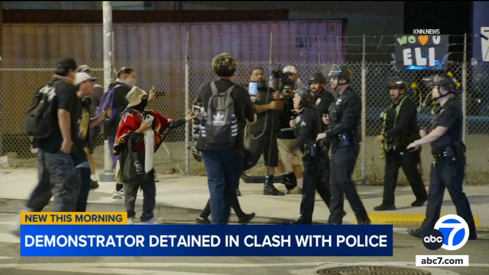 Protesters clash with National Guard, LAPD officers outside downtown LA detention center